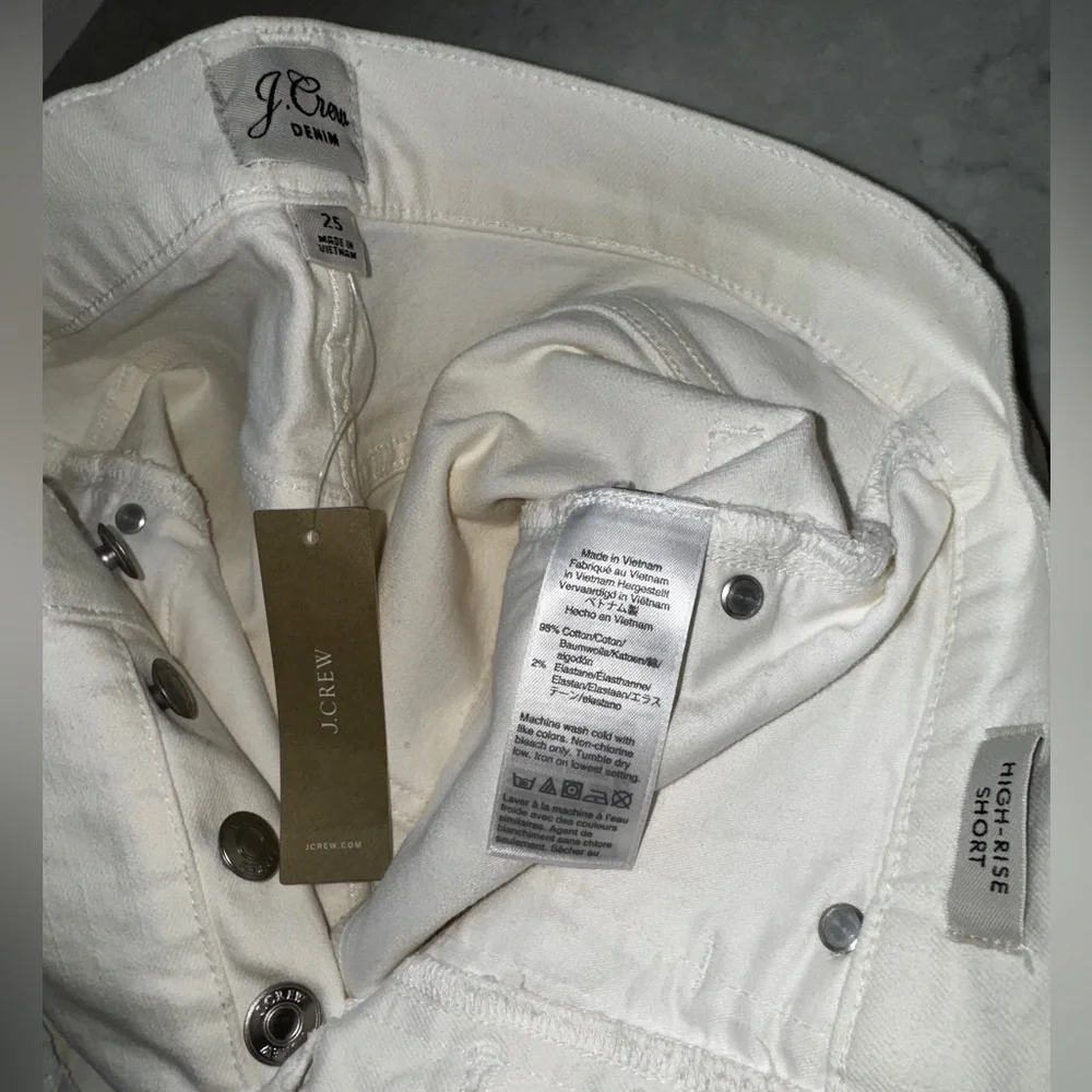 J.Crew Shorts Womens High Rise Button Fly‎ White Denim